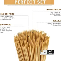 ambekaa Bamboo Sticks Long,Wooden Stick,Kabab Stick,Paneer Tikka Stick Disposable Bamboo Fruit Fork, Spork, Roast Fork, Salad Fork Set image 4