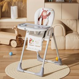 r for rabbit Marshmallow Lite Feeding High Chair for Babies/6 Levels Smart Baby Feeding High Chair/High Chair for Baby Age 0 to 5 Years (Grey)-picture-44