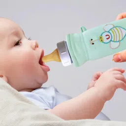 mw prints Soft Stretchable Baby Feeding Bottle|Cute Embroidered Cartoon Patch(60–125 ml) image 5
