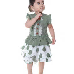BAESD Girls Geometric Printed V-Neck Layered Detailed Fit & Flare Dress-picture-37