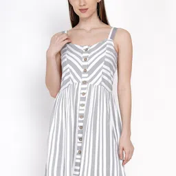 IX IMPRESSION Black & White Geometric Printed Dress image 1