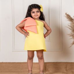 Li'l Angels Scuba One Shoulder Bow A-Line Dress-picture-38