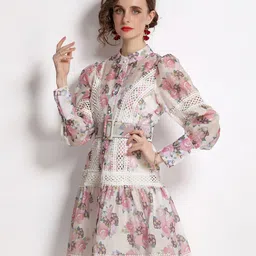 JC Collection Women Pink Floral Shirt Dress-image-88