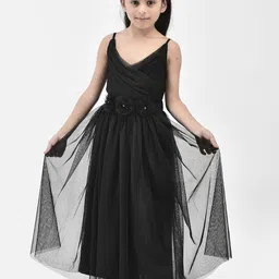Eavan Girls Sleeveless Net Fit & Flare Maxi Dress-picture-40