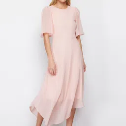 Trendyol Round Neck Flared Sleeves A-Line Midi Dress image 1