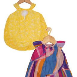 Creative Kids Infant Girls Pack Of 2 Floral Printed Balloon Dress With Attached Bodysuit-picture-48