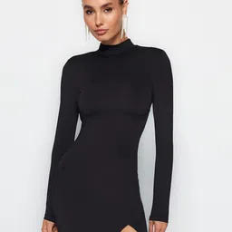 Trendyol High Neck Long Sleeves Bodycon Dress-picture-34