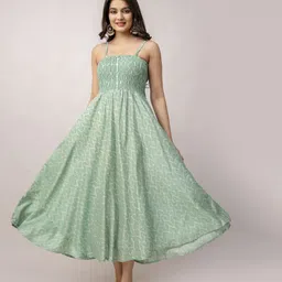 KALINI Women Ethnic Motifs Print Fit and Flare Midi Dress-image-12