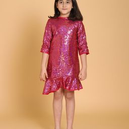 PICCOLO Pink Embellished A-Line Dress-picture-15