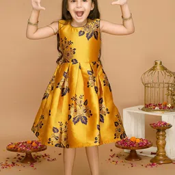 SAKA DESIGNS Girls Floral Jacquard A-Line Dress-picture-12