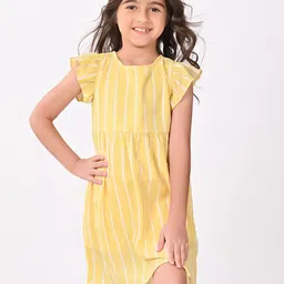 BONKIDS Girls Striped A-Line Cotton Dress-image-4