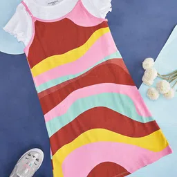 Pantaloons Junior Girls Abstract Printed Cotton Pinafore Dress-picture-36