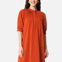 ALL WAYS YOU Band Collar Puff Sleeves Longline Top-picture-34