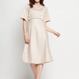 CAMLA V-Neck Flared Sleeves A-Line Midi Dress-picture-32