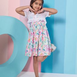 pspeaches Girls Floral Print Shoulder Strap Georgette Fit & Flare Dress-picture-11