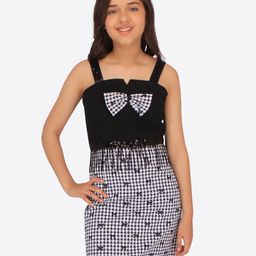 CUTECUMBER Girls Checked Bow Detail Sheath Dress-picture-17