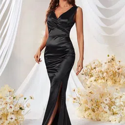 LULU & SKY V-Neck Sleeveless Maxi Dress-picture-41
