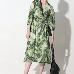 Vero Moda Tropical Printed Puff Sleeve Midi Dress-image-44