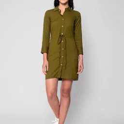 God Bless Green Shirt Dress-image-62