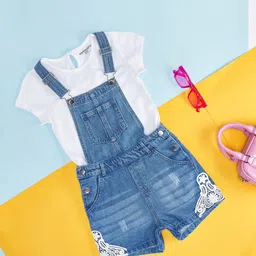 Pantaloons Junior Girls Cotton Dungarees With T-Shirt-picture-17