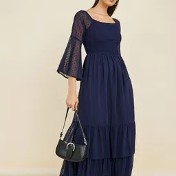 Styli Square Neck Bell Sleeves Maxi Dress-picture-23