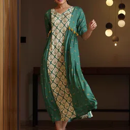 SUKRUTI DESIGN Ethnic Motifs A-line Midi Ethnic Dress-picture-29