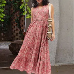 Deewa Floral Print A-Line Maxi Dress-picture-32