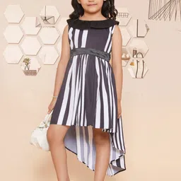 Modish Couture Striped Peter Pan Collar Sleeveless A-Line Midi Dress-image-30