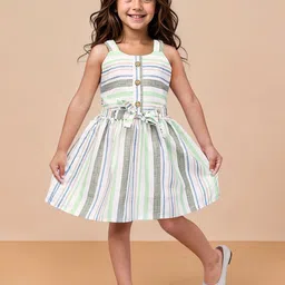 Toonyport Girls Striped Georgette A-Line Midi Dress-picture-15