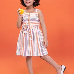 Toonyport Girls Striped Georgette A-Line Midi Dress-image-98