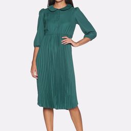Campus Sutra Striped Peter Pan Collar A-Line Midi Dress-picture-47