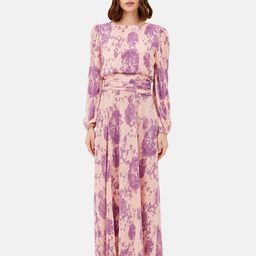 Kazo Abstract Printed Puff Sleeves Cotton Maxi Dress-picture-5