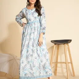 VenderVilla Women Floral Printed Fit and Flare Maxi Dress-picture-13