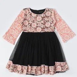 Bella Moda Girls Floral Printed Fit & Flare Dress-picture-49