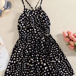 INCLUD Black Print Fit & Flare Dress image 1