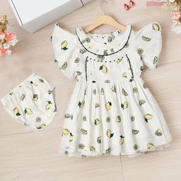 Bella Moda Girls Printed Fit & Flare Dress With bloomer-picture-34