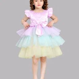 Pink Chick Layered Net Fit & Flare Dress-picture-43