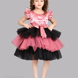 Pink Chick Layered Net Fit & Flare Dress-picture-18