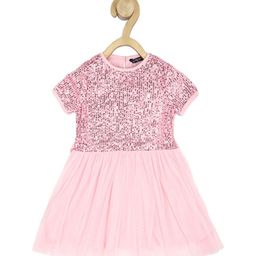 Allen Solly Junior Girls Embellished Sequined Fit & Flare Dress-picture-39