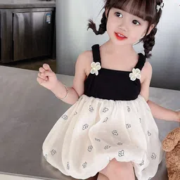 StyleCast x Revolte Girls Black & White Floral Printed Fit & Flare Dress-picture-18