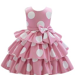 BAESD Girls Geometric Printed Satin Fit & Flare Layered Party Dress-picture-18