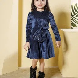 Peppermint Girls Fit & Flare Dress With Bow Detailed-image-99