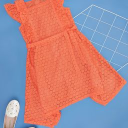 YU by Pantaloons Girls Self Design Flutter Sleeves Fit & Flare Dress-picture-17