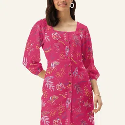 DressBerry Pink Floral Sheath Mini Dress-picture-27