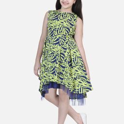 StyleStone Yellow Tropical Net Dress-picture-12