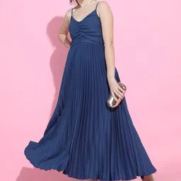 Tokyo Talkies Women Stunning Blue Solid Dress-picture-36