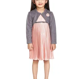 Peppermint Girls Accordion Pleats Satin A-Line Dress-picture-13