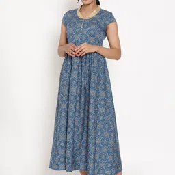 AURELIA Blue Ethnic Motifs Ethnic Maxi Dress image 1