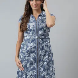 Latin Quarters Ethnic Motifs Print Cotton Shirt Dress-image-59