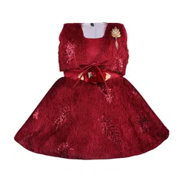 Wish Karo Maroon Satin Dress-picture-16